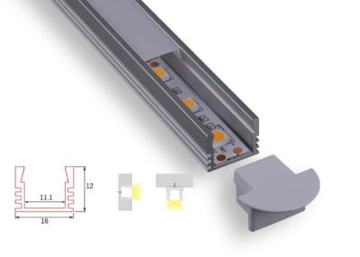 China 16mm Led Aluminum Profile C012 Anodized Extruded For Corner Led Lighting for sale