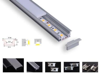 China Strong Pc Led Aluminium Channel , Pcb 12.2mm Led Tape Channel For Floor Lighting for sale