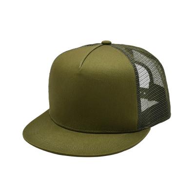 Chine Camouflez le chapeau plat de camionneur de bord de bord de 6 panneaux de vert plat de Mesh Cap Custom Logo Army à vendre