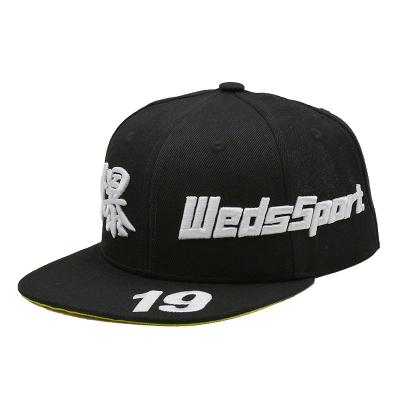 China Back Button Hip Hop Style Flat brim Snapback Hats Adjustable Size 3D Embroidered for sale