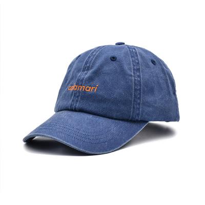 China Washed Baseball cap custom logo pure cotton  washed cap for men and women hand wash for sale