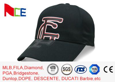 Chine Les casquettes de baseball de FUN Black Color Company, caoutchoutées font votre propre chapeau de base-ball à vendre