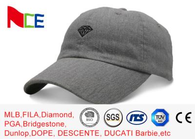 China Diamond gray dads cap low crown diamond logo adjustable buckle for sale