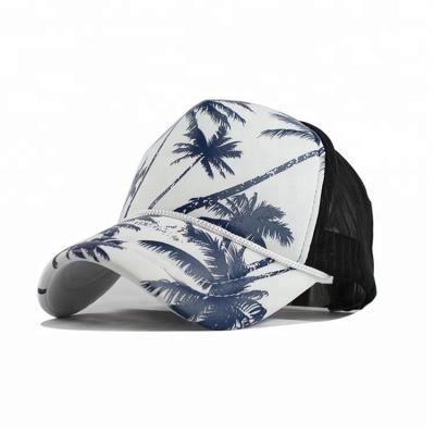 China Sublimation Custom 5 Panel Trucker Cap Adults Size Adjustable Style Mesh Hat for sale
