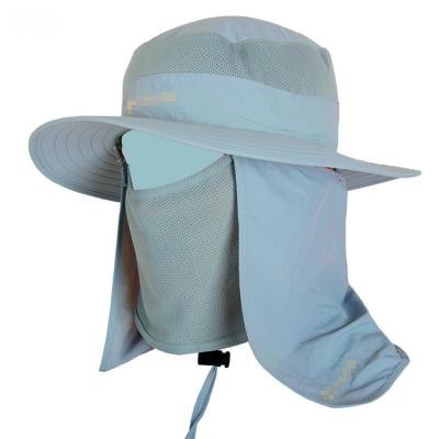 China Customized Sun Protection Cap With String / Mens Sun Hat With Neck Protector for sale