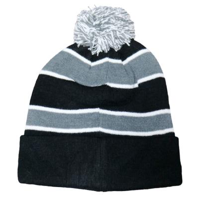 中国 男女兼用の暖かい冬のニットの帽子の帽子100%のアクリルの物質的な注文のロゴ 販売のため