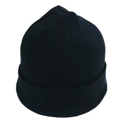 China Female Soft Wool Oversized Knit Beanie Hats Solid Crochet Beanie Cap Black Gray for sale