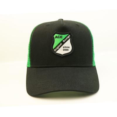 中国 Oemの注文のトラック運転手の帽子、プラスチック調節可能なバックルの緑100ポリエステル トラック運転手の帽子 販売のため