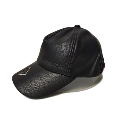 China Genuine Leather Material Custom Baseball Hats For Man Common Fabric for sale