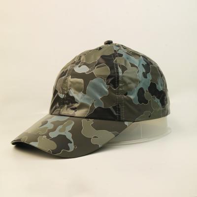 China Male 6 Panel Baseball Cap Cotton Adjustable Low Profile Camouflage Unconstructed Dad Hat for sale