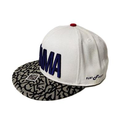 China ISO9001 Custom Snapback Caps 6 Panel Mens White And Black Sublimation 3d Embroidery for sale