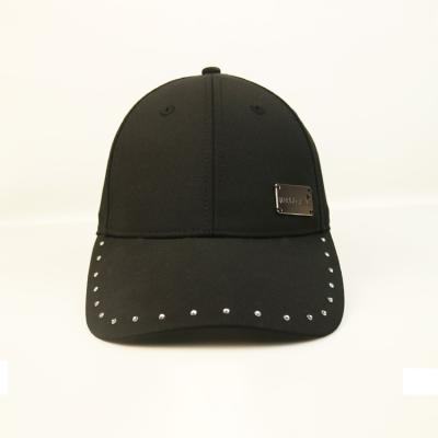 China Hot Sales ACE Unisex Fashionable Creative Rhinestone Bill Design Metal Patch Icon Baseball Hip Hop Cap Hat à venda