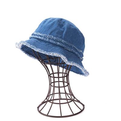 China Casual Denim Fabric Fisherman Bucket Hat For Coastal Beach for sale
