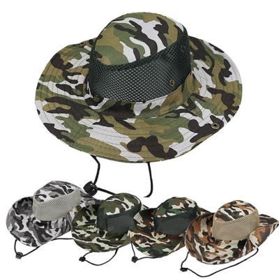 China Digital Printed Multi Panel Military Bucket Hat Camouflage Boonie Hat for sale