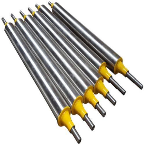 Close-up view of rubber cover stainless steel guide roll components