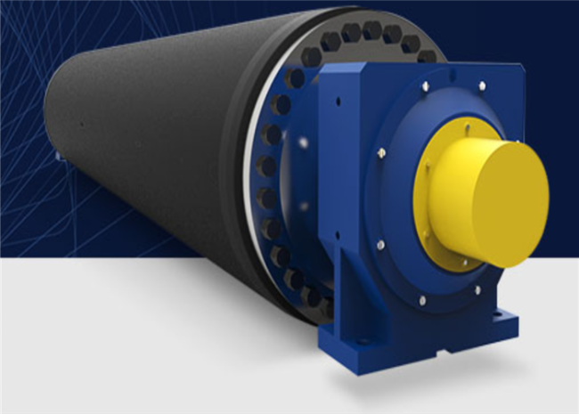 Carbon Steel Shell Rubber Cover Jumbo Press Roll - Side View