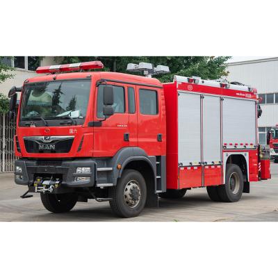 China MAN 4x4 Rescue Fire Truck With Double Row Cabin for sale