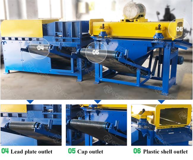 Car Lead Acid Battery Crushing And Separation Recycling Machine