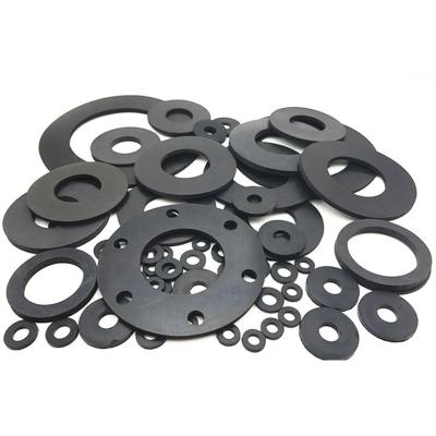 China NBR Silicone EPDM FKM HNBR CR Rubber Automotive Part Round Washer Flange Grommet Ring for sale