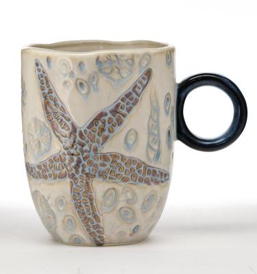 China Animal Pattern Decoration Ceramic Mug Cup Cute Handmade Mugs Hand Built Cups for sale