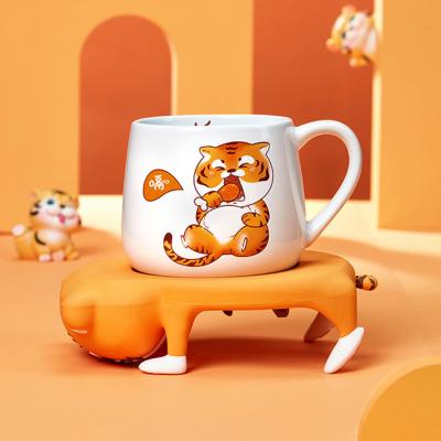 China Cartoon tigre taza de café creatividad sencillez oficina en casa con taza de agua caliente café en venta