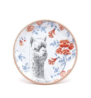 China Nuevo diseño de diseño de animales de primavera y verano serie de cerámica de la cena conjunto vajilla con patrón de flores en venta