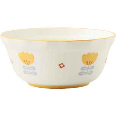 China Huang Fengling Flower Dinnerware Set 6pcs For Household Or Children 10 Inch Ceramic Bowl for sale