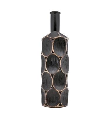 中国 高品質の創造的なボトル形 パーティーのテーブル装飾のための黒い高級ポリレシン花瓶 販売のため