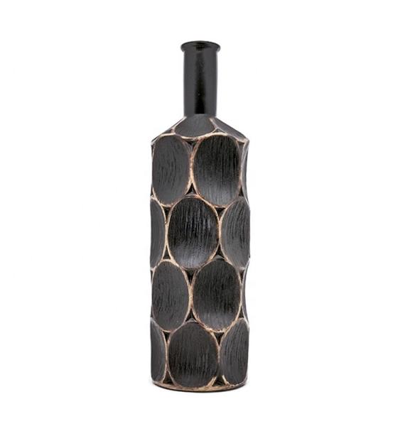 Quality High quality creative bottle shape black luxury Polyresin vase for party table decor for sale