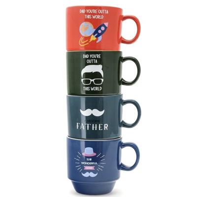 China 14OZ Customized Dad Mugs Ceramic Mug With Gift Set Best Gift for father's day for sale