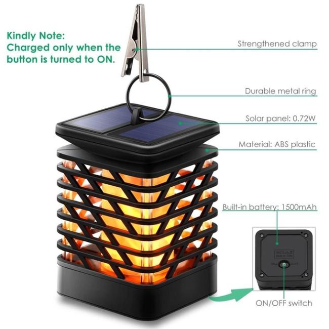 Outdoor hanging Solar Torch Lighting for Garden,Waterproof Solar Flames lamp with Flickering Flame Effect light 1