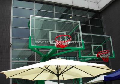 China El reemplazo curvó el tablero trasero de cristal 8m m/10m m de la meta del baloncesto de la hoja, azul claro en venta