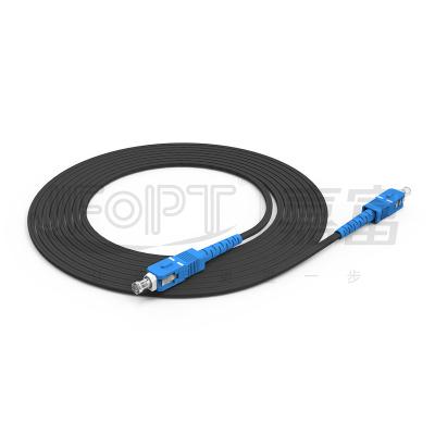 China FRP Black Fiber Optic Patch Cord LSZH UV Resistant Autosupported Drop Cable Jumper 2.0*5.0mm for sale