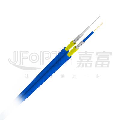 China 2.0mm 3.0mm Indoor Armored Fiber Optic Cable 2 Cores Figure 8 PVC LSZH Single Mode Multimode for sale