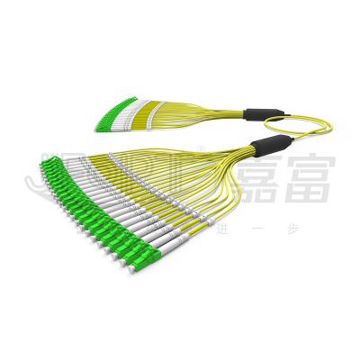 China 3.0mm Pre Terminated Fiber Optic Cable 24 Cores G657A1 Yellow Outer Sheath LC/APC Branch for sale