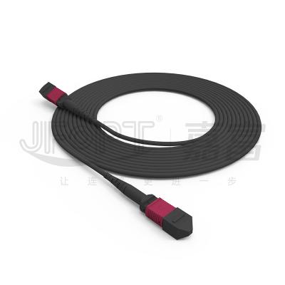China TPU Black MPO Trunk Cable Jumper 8 / 12 / 24 Cores OM3 / OM4 / OM5 3.0mm for sale