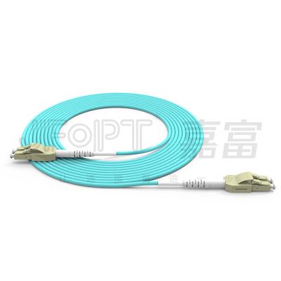 China Cabo de patch de fibra multimodo OM3/OM4 10 Gigabit UNIBOOT LC Duplex à venda