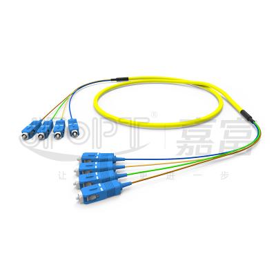 China Pre-terminated Ribbon Branch Fiber Optic Patch Cord SC/LC/FC/ST Singlemode/Multimode 2-24 Core for sale