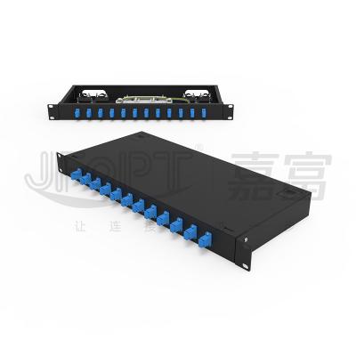 China LC/SC/FC/ST Rack Mount Panel de parches de fibra 12/24 núcleo con botón de apertura de puerta de 19 pulgadas en venta
