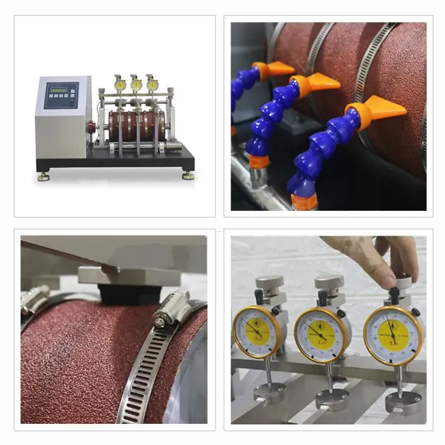 ASTM D1630 NBS Rubber Shoe Sole Abrasion Tester close-up