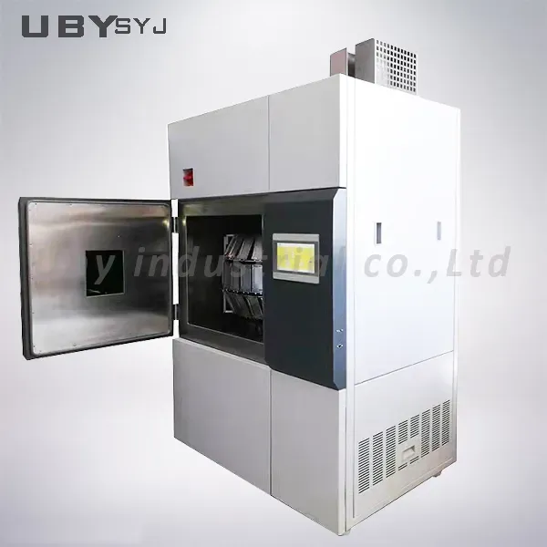 UP-6117 Automotive Materials Environmental Xenon Arc Lamp Accelerated Climate Testing Chamber interior view