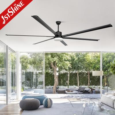 China 100 Inch Black Modern Metal Blade Large DC Motor Ceiling Fan With 3 Color LED Light for sale