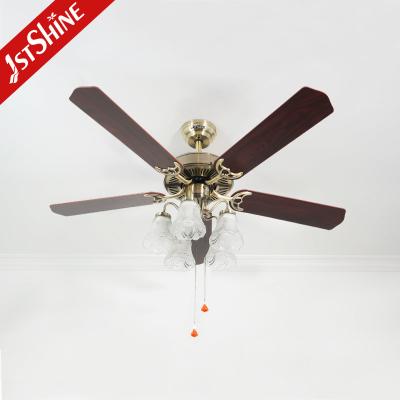 China Remote Control 52 Inch Decorative Farmhouse Ceiling Fan With 5 Lights for sale