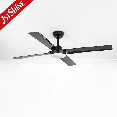 China Black Remote LED 52 Inch Quiet Motor Ceiling Fans For Bedroom Living / Dining Room for sale