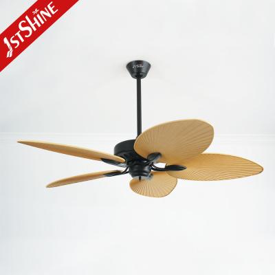 China 56 Inches DC Motor Tropical Style Ceiling Fan , Remote Control 5 Blades Ceiling Fan for sale