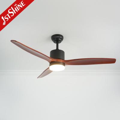 China Solid Wood Ceiling Fan With Light 3 Blades Ac Reversible Motor Quite Led Fan Light for sale