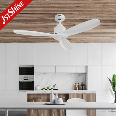 China Decorative Dc Motor Odm Remote Led Ceiling Fan White Modern 3 Solid Blade for sale