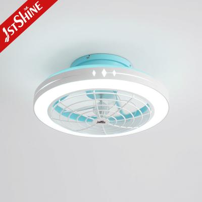 China Flush Mount Modern Bladeless Ceiling Fan 3 Color Led Light Quiet Dc Motor for sale