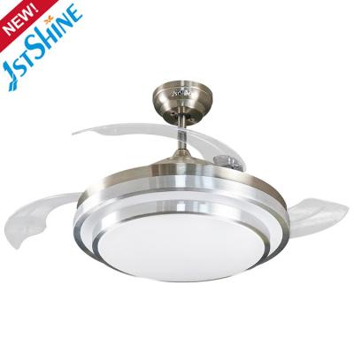 China 220 Volt Dimmable Retractable Ceiling Fan Light Remote Control for sale