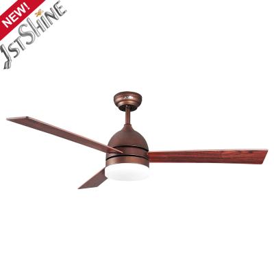 China 3 Plywood Dimming Modern LED Ceiling Fan 52 Inch Three Speeds for sale